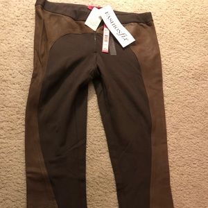 Alice and Olivia Front Zip Riding Lambskin Leather Pants size 10